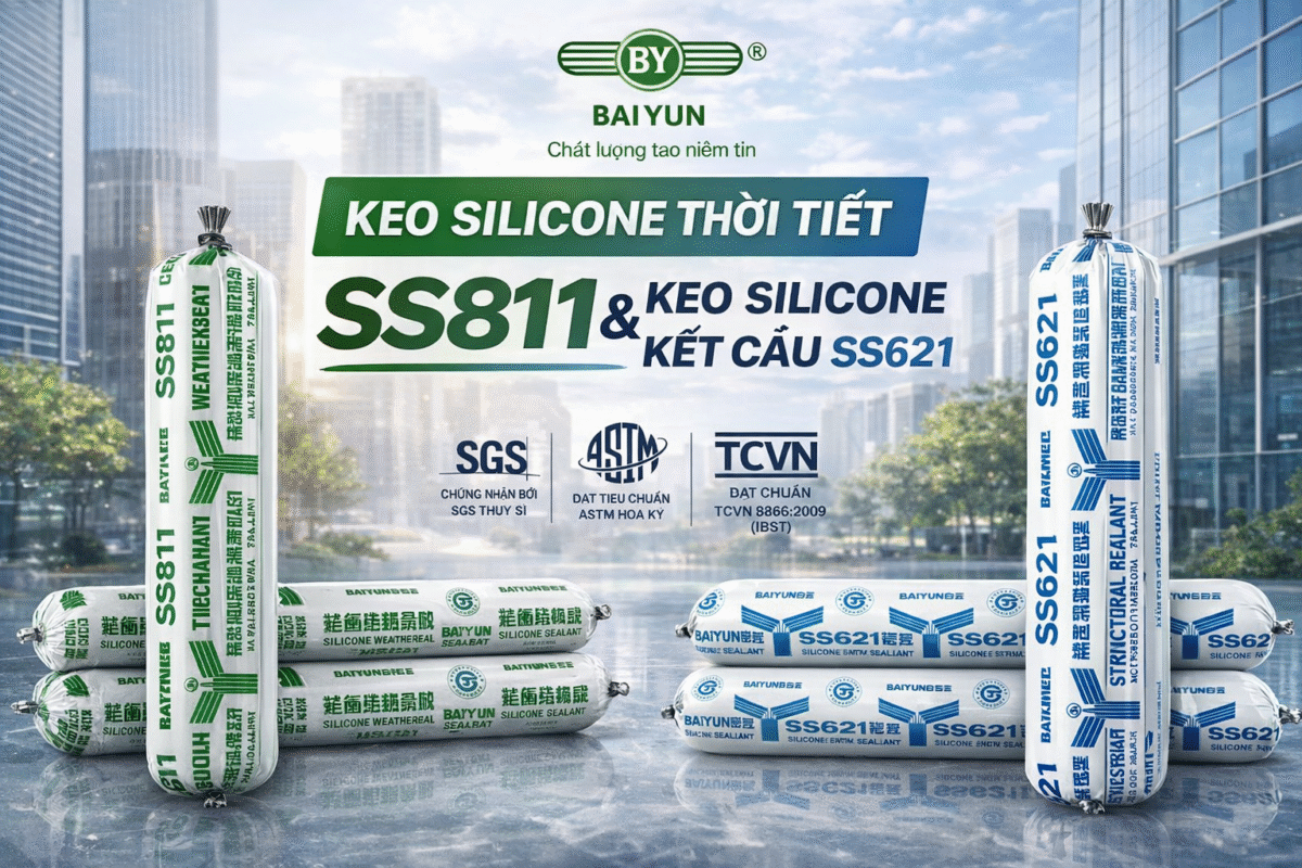 Keo Silicone Baiyun SS621 & SS811 – Giải Pháp Kết Cấu Và Chống Thời Tiết
