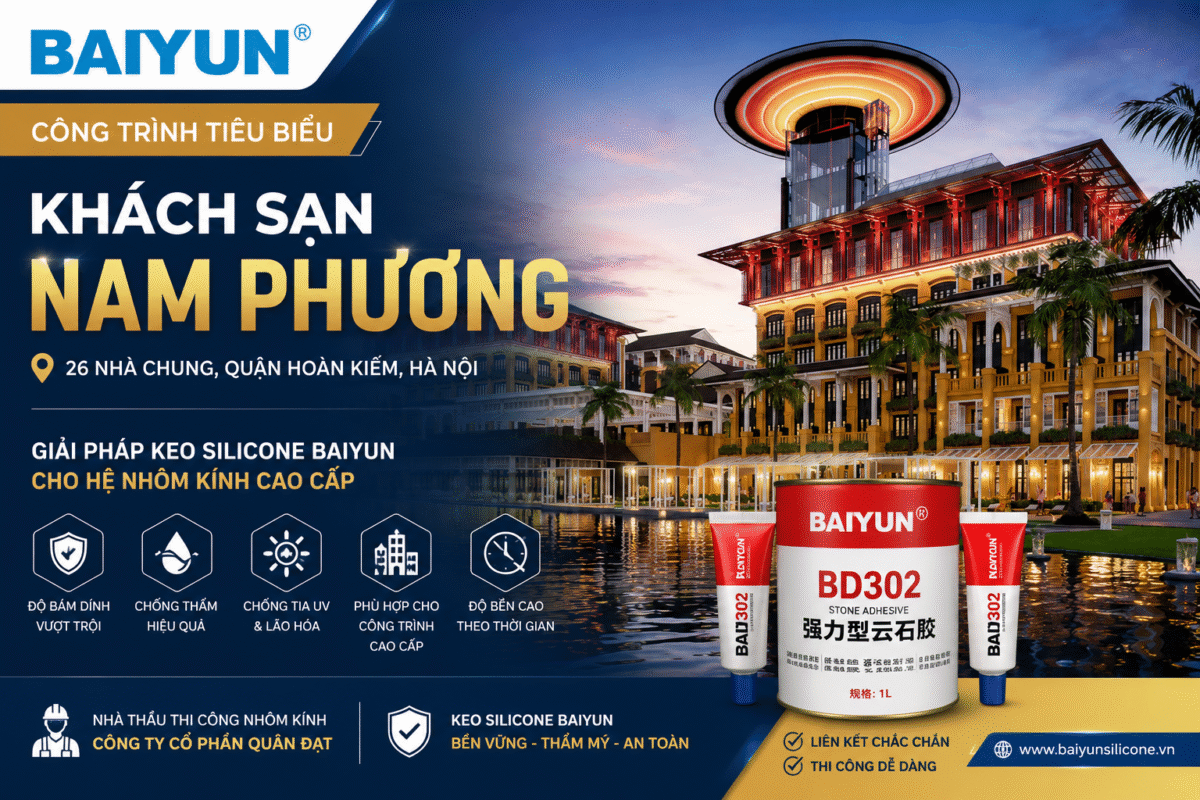 Khách Sạn Nam Phương Hà Nội – Công Trình Nhôm Kính Ứng Dụng Giải Pháp Keo Silicone Baiyun